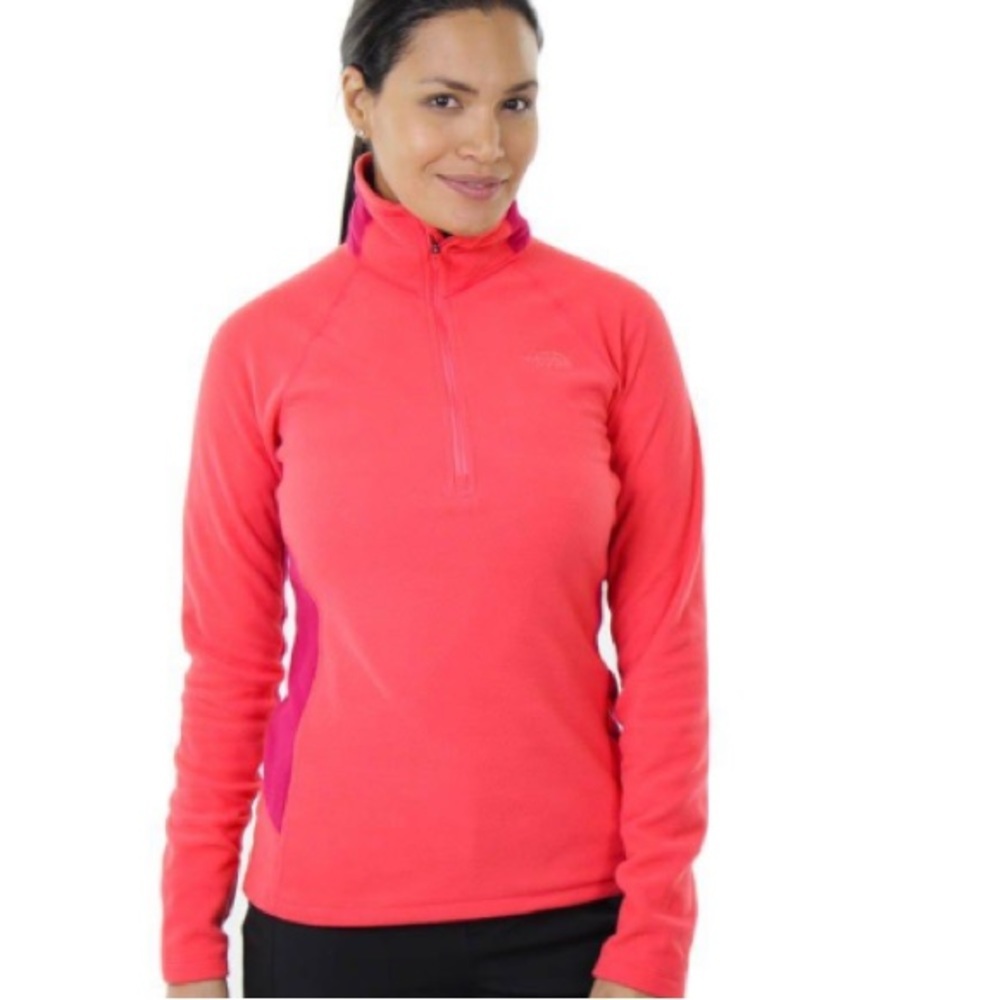 The North Face Tech 100 1/2-Zip Fleece Top (Women's) size large orange/pink top​
